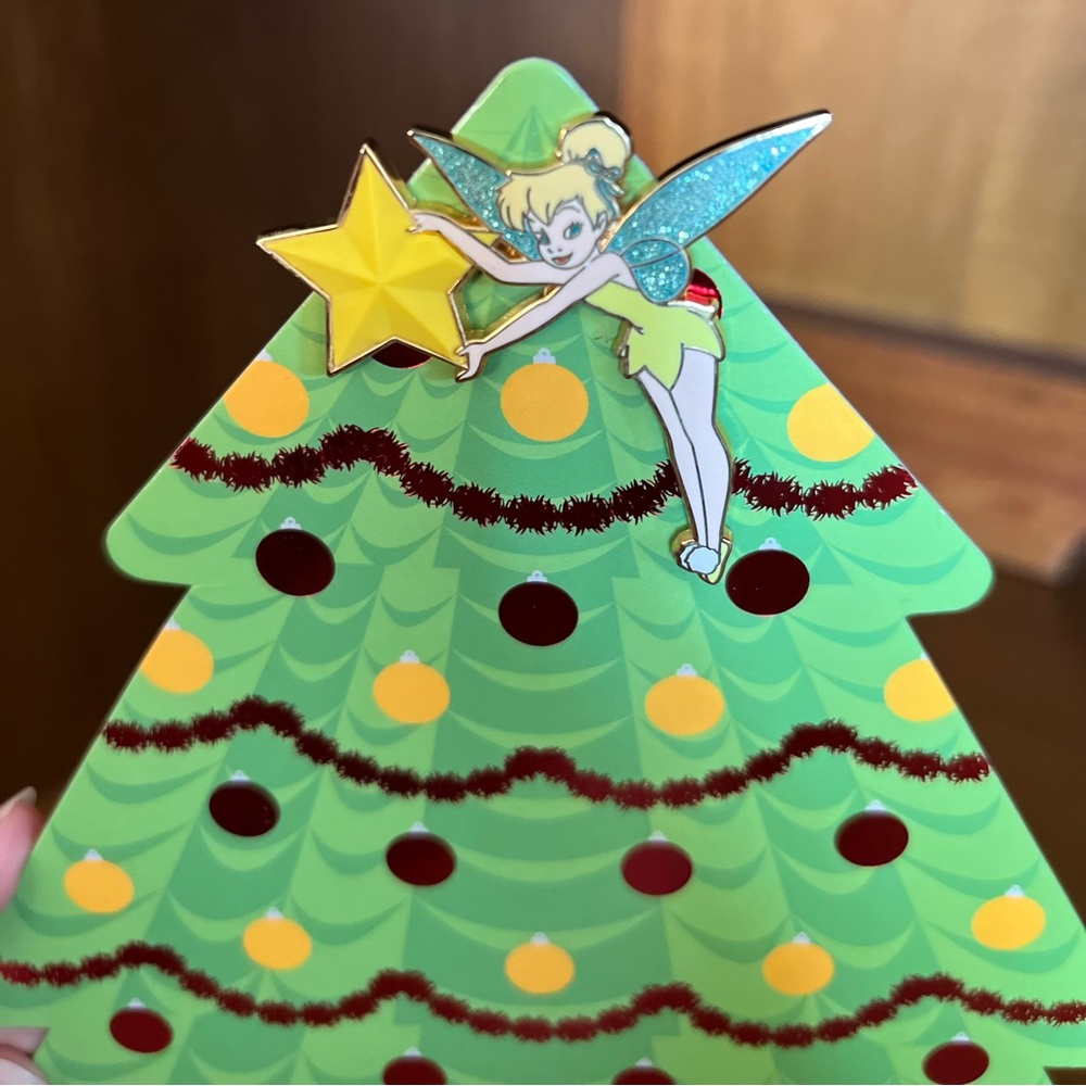 Disney DSF Christmas Tree Collection Tinker Bell Pin & Tree Background Card LE